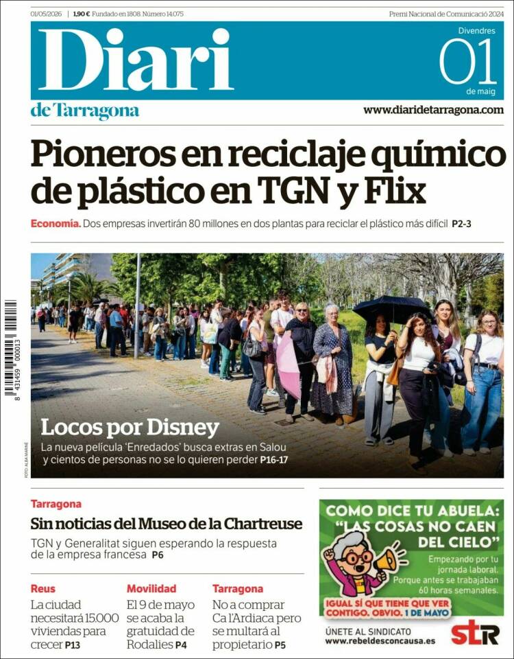 Portada de Diari de Tarragona (Espa&ntilde;a)