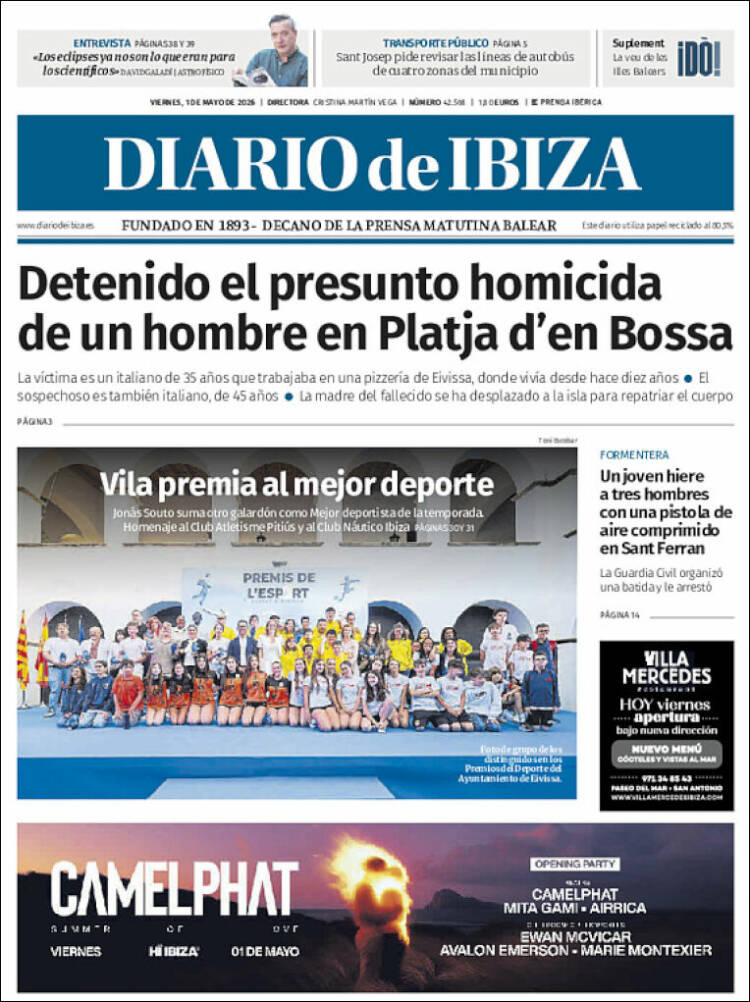 Portada de Diario de Ibiza (Espa&ntilde;a)