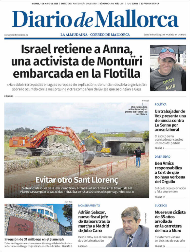 Portada de Diario de Mallorca (Espa&ntilde;a)