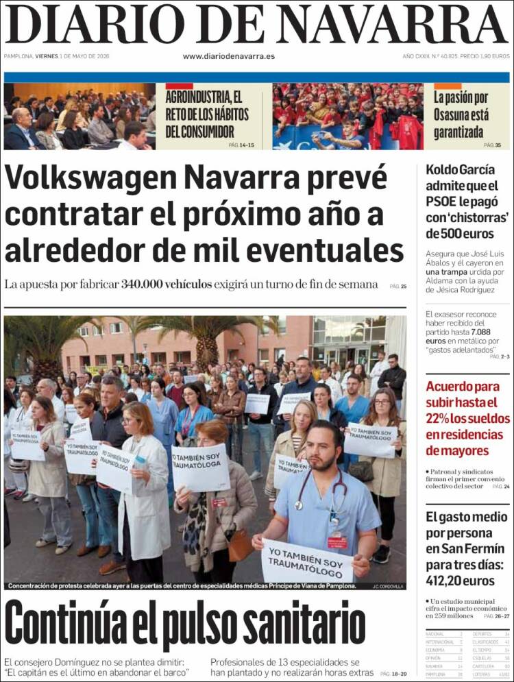 Portada de Diario de Navarra (Espa&ntilde;a)