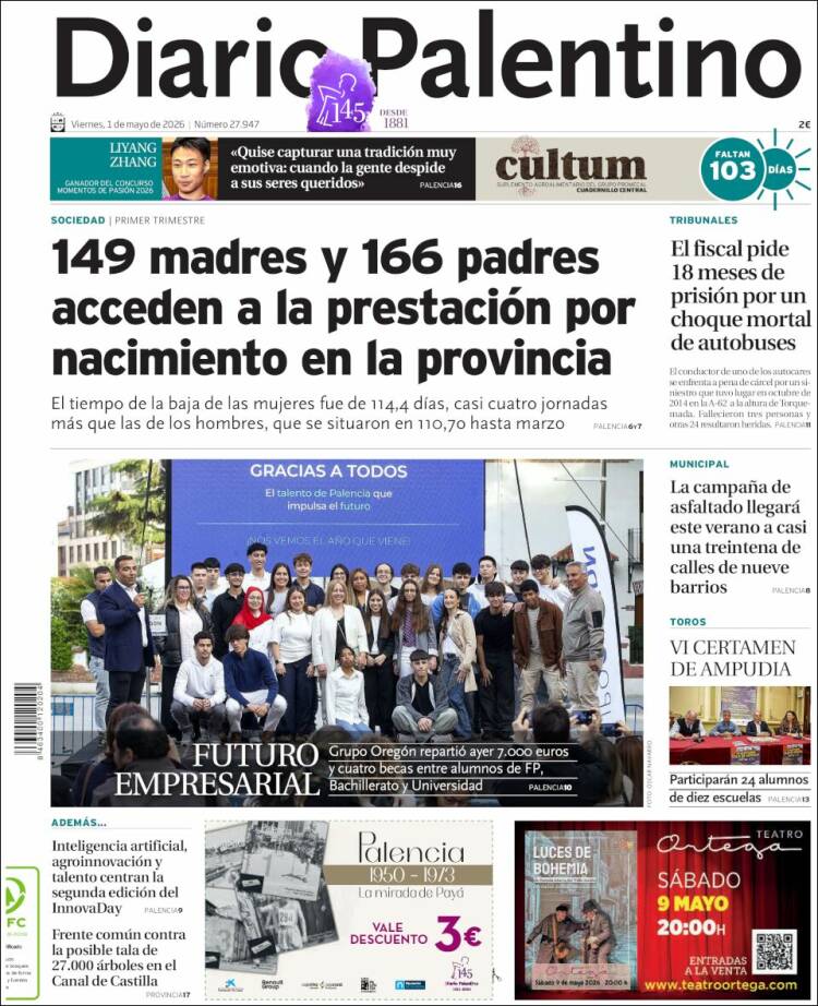Portada de Diario Palentino (Espa&ntilde;a)