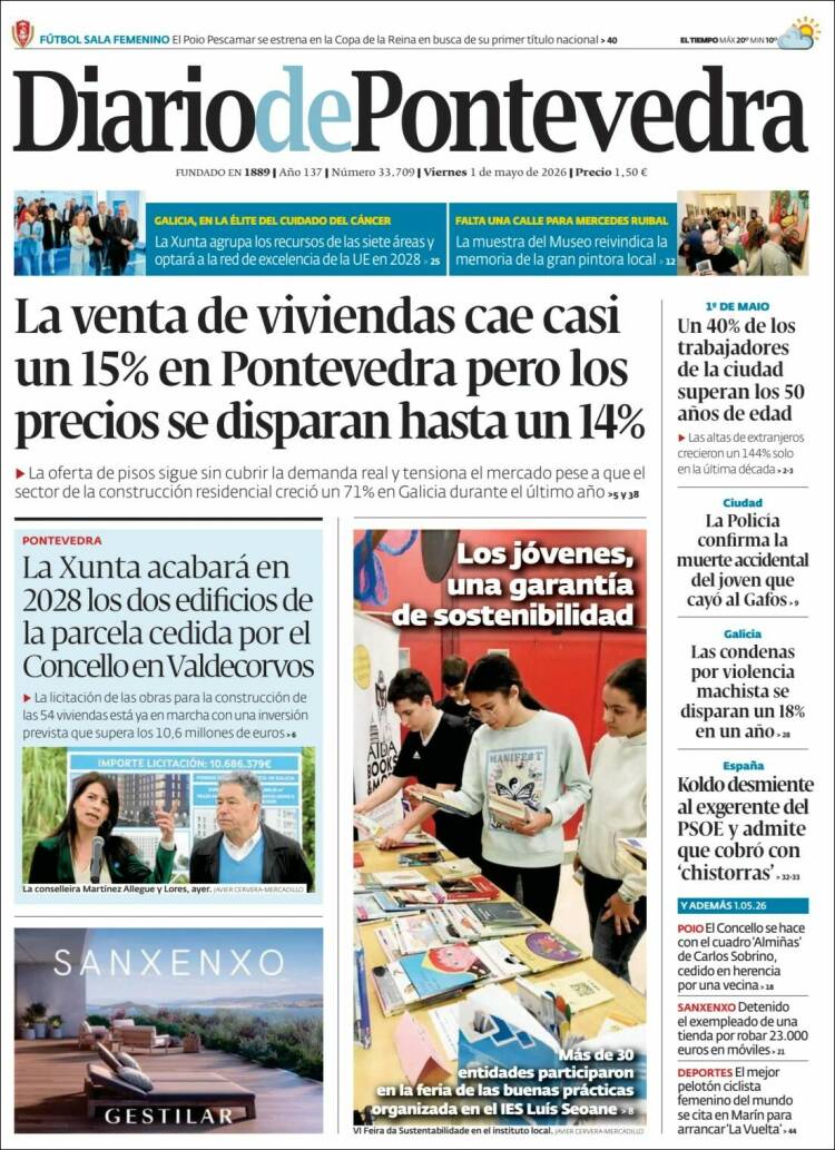 Portada de Diario de Pontevedra (Espa&ntilde;a)