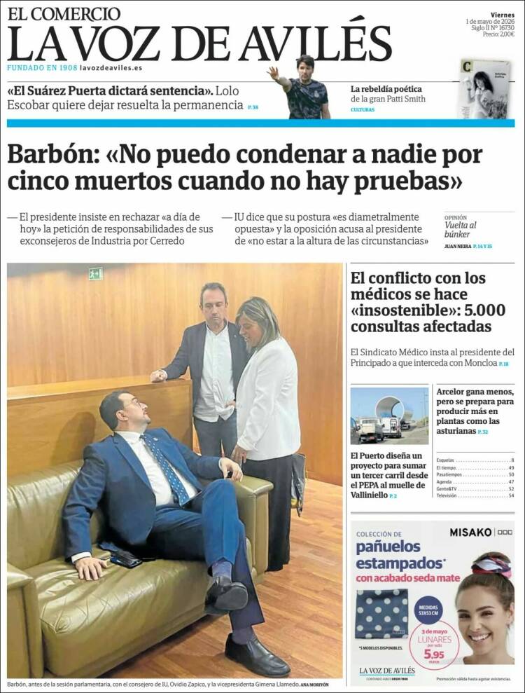 Portada de El Comercio - Avilés (Espa&ntilde;a)