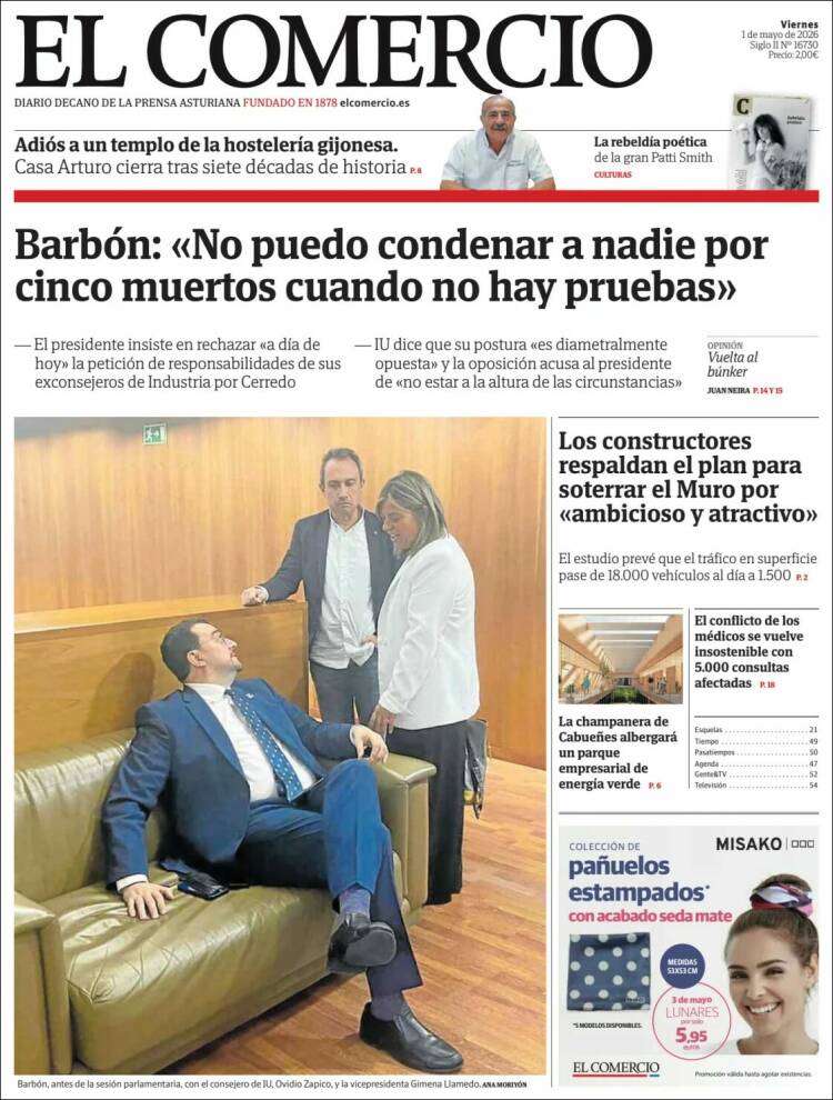 Portada de El Comercio - Gijón (Espa&ntilde;a)