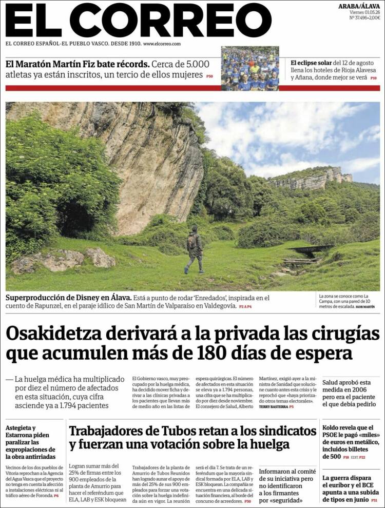 Portada de El Correo - Álava (Espa&ntilde;a)