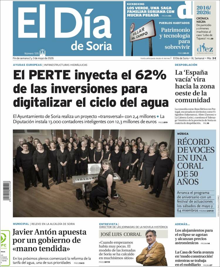 Portada de El Día de Soria (Espa&ntilde;a)