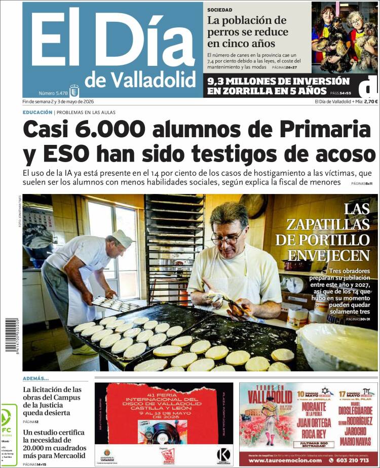 Portada de El Día de Valladolid (Espa&ntilde;a)