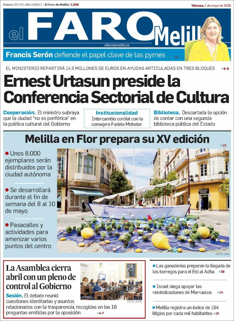 Portada de El Faro de Melilla (Espa&ntilde;a)