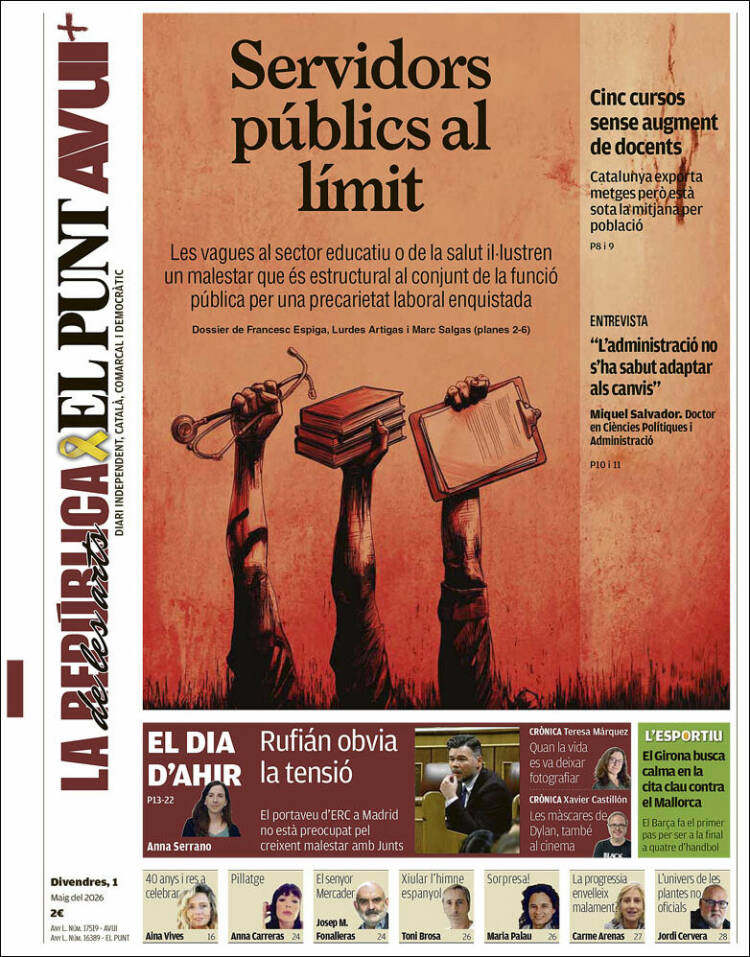 Portada de El Punt Avui (Espa&ntilde;a)