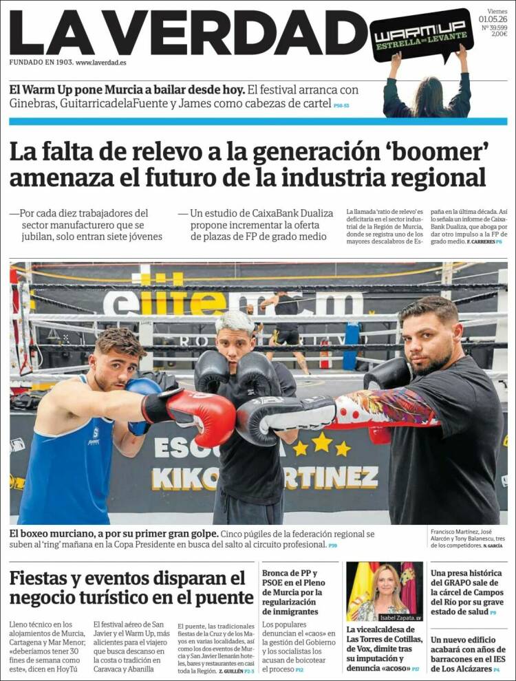 Portada de La Verdad de Murcia (Espa&ntilde;a)