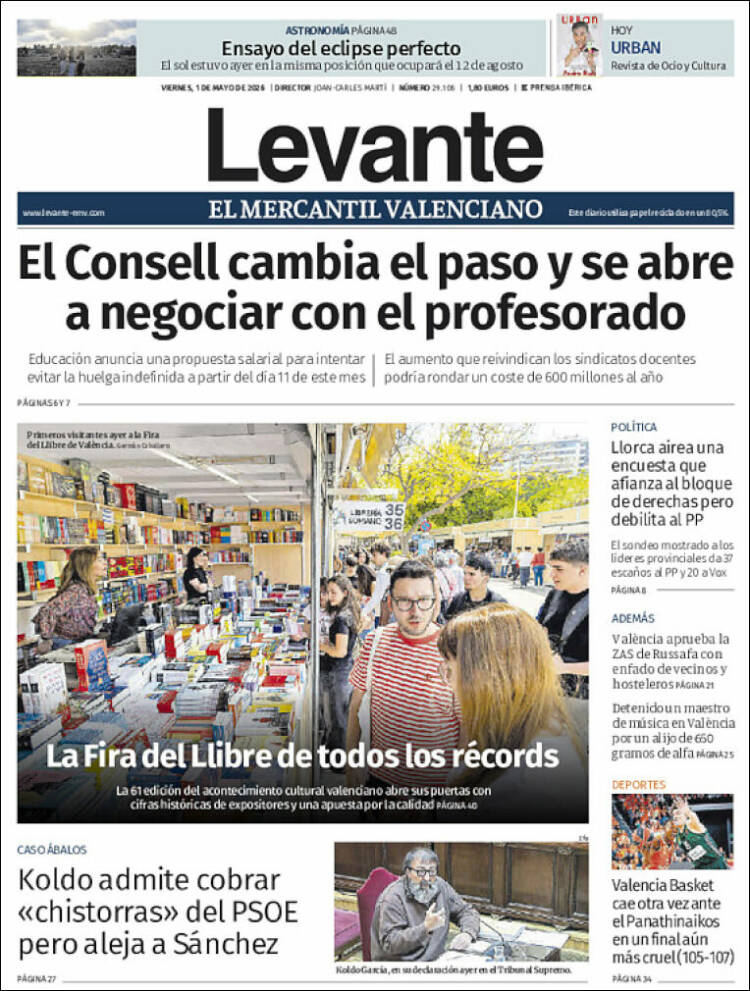 Portada de Levante (Espa&ntilde;a)