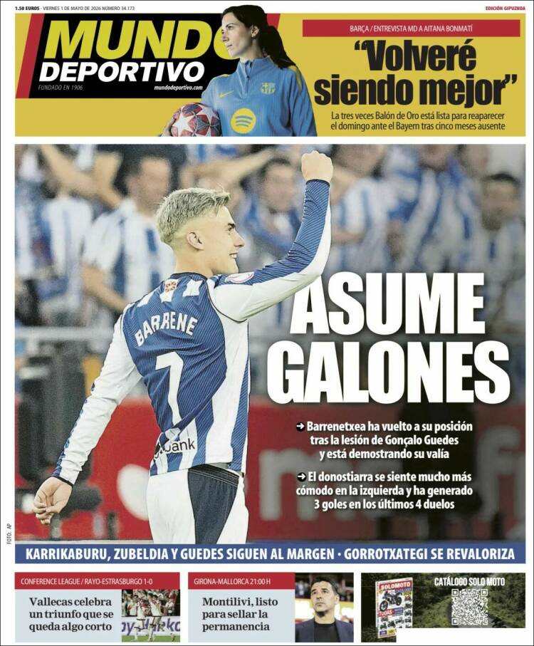 Portada de Mundo Deportivo Gipuzkoa (Espa&ntilde;a)