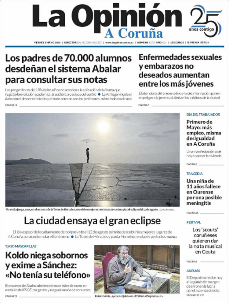 Portada de La Opinión de A Coruña (Espa&ntilde;a)