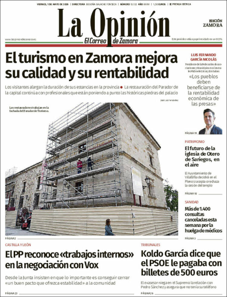 Portada de La Opinión - El Correo de Zamora (Espa&ntilde;a)