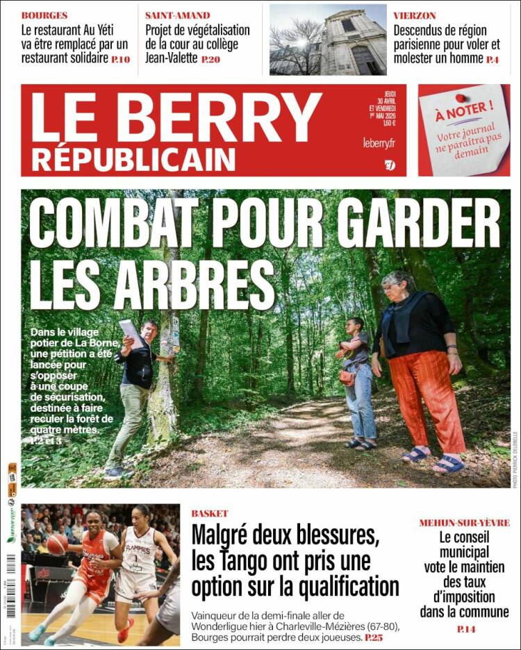 Portada de Berry Republicain (Francia)