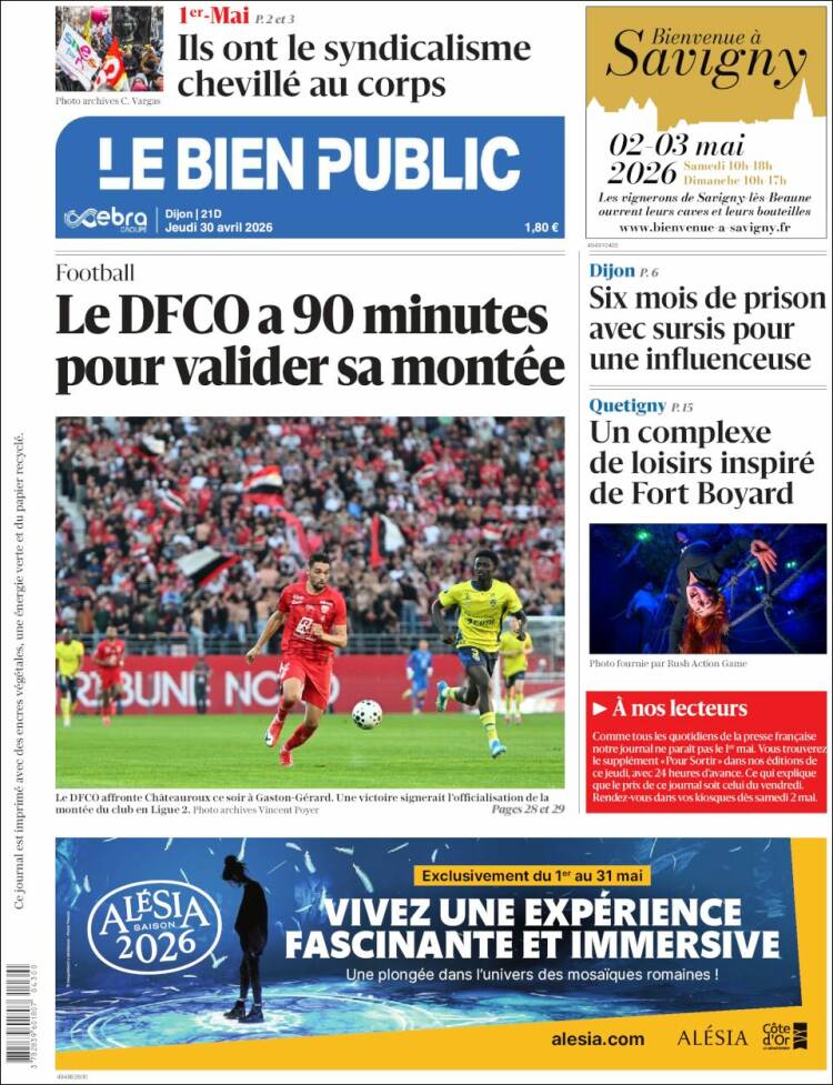 Portada de Le Bien Public (Francia)