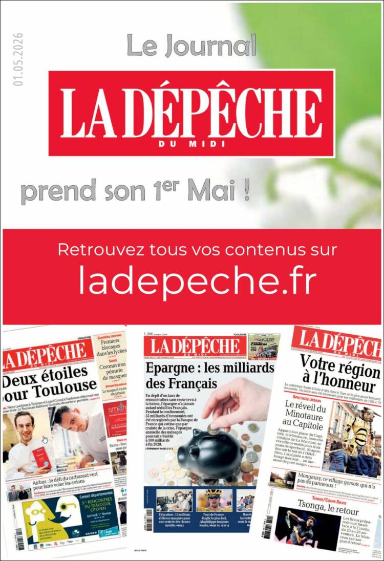 Portada de La Dépêche du Midi (Francia)