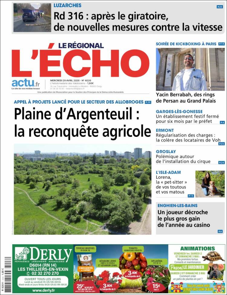 Portada de L'Echo de la Haute-Vienne (Francia)