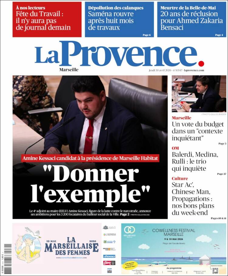 Portada de La Provence (Francia)
