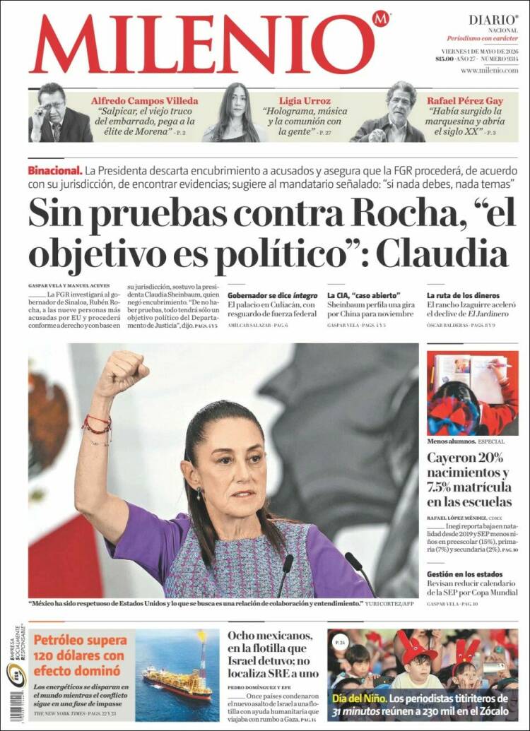 Portada de Milenio (M&eacute;xico)
