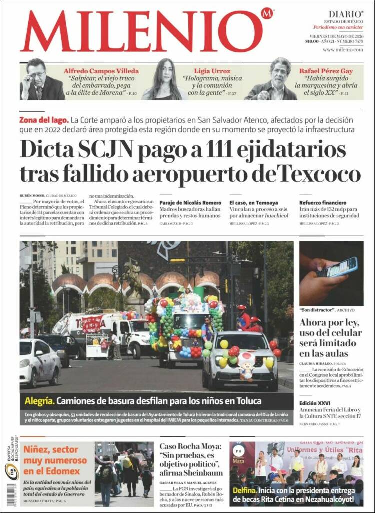 Portada de Milenio - Estado de México (M&eacute;xico)