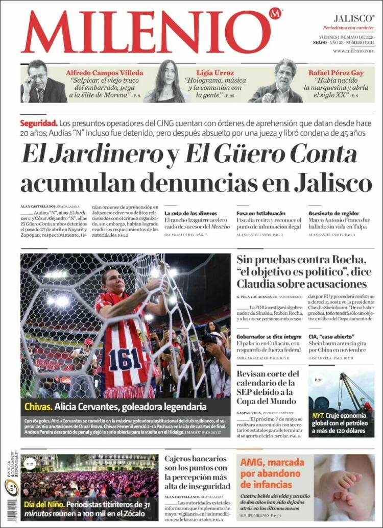 Portada de Milenio - Jalisco (M&eacute;xico)