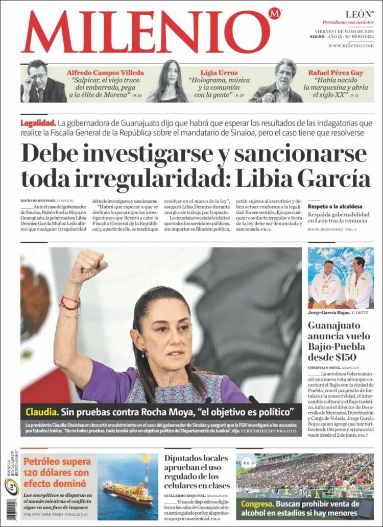 Portada de Milenio de León (M&eacute;xico)