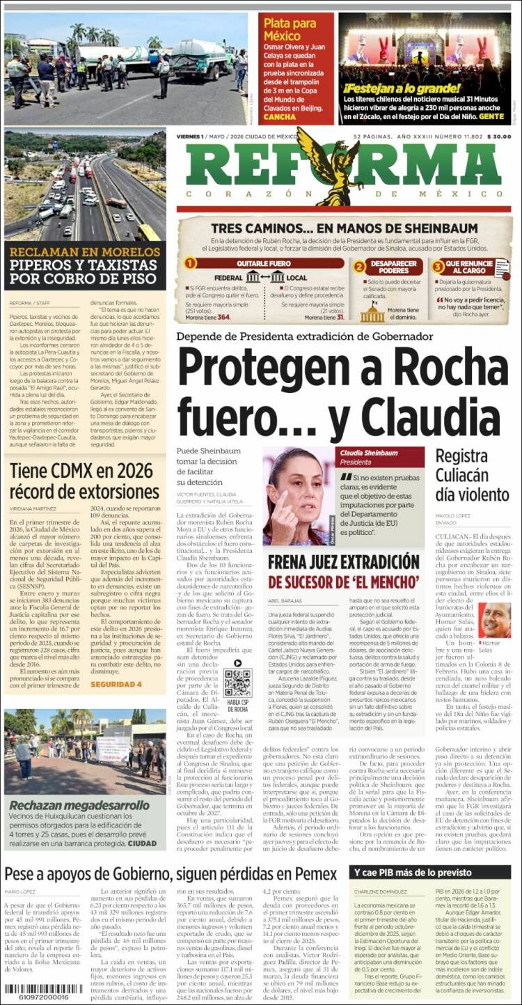 Portada de Reforma (M&eacute;xico)