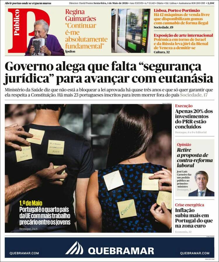Portada de Público (Portugal)