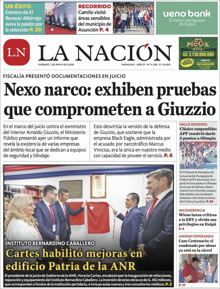 Portada de La Nación (Paraguay)