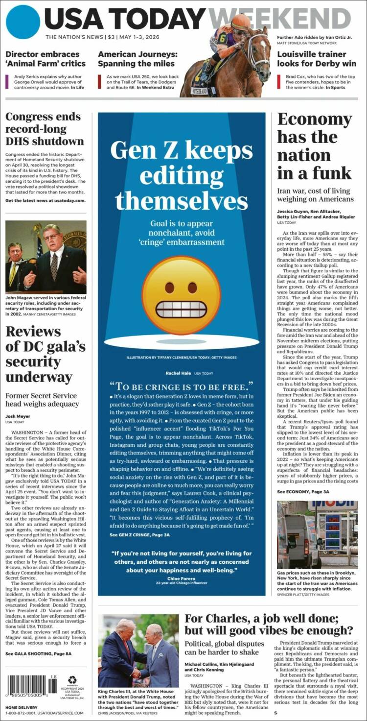 Portada de USA Today (USA)
