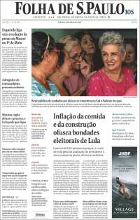 Portada de Folha de São Paulo (Br&eacute;sil)