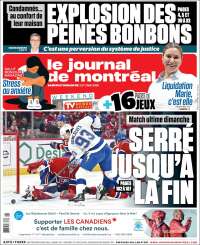 Portada de Le Journal de Montréal (Canada)
