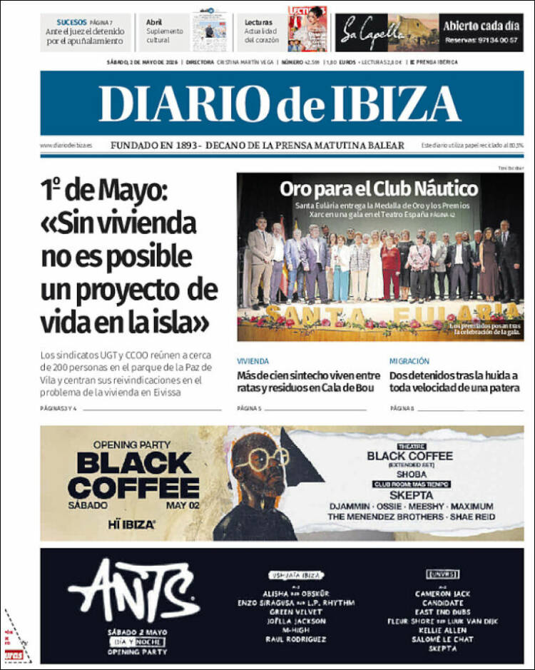 Portada de Diario de Ibiza (Espagne)