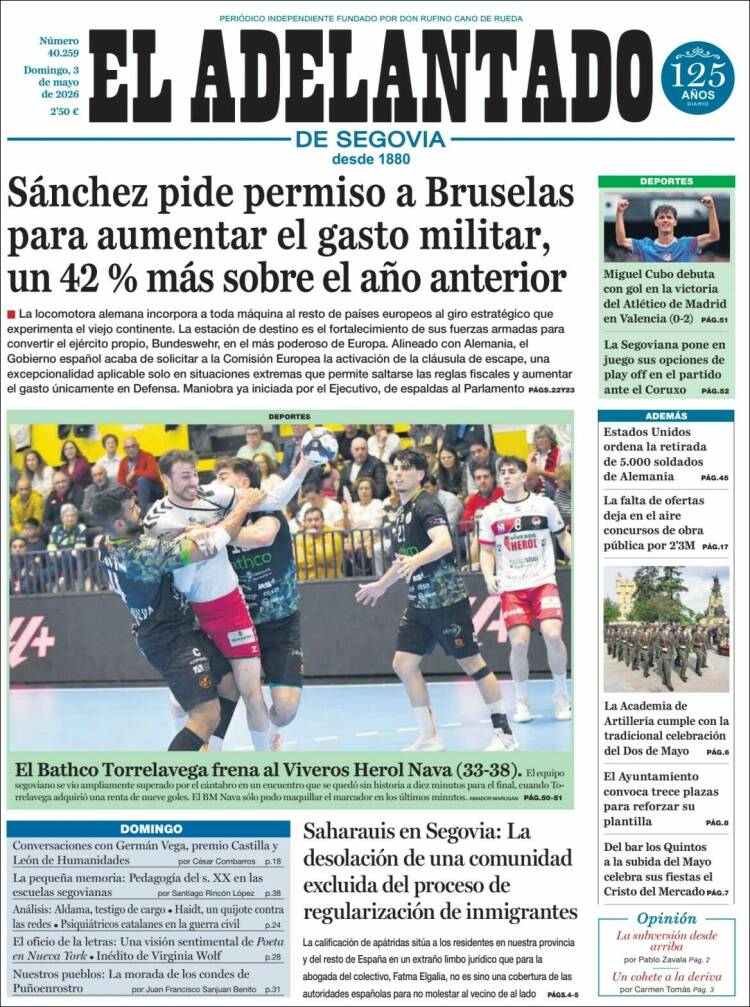 Portada de El Adelantado de Segovia (Spain)