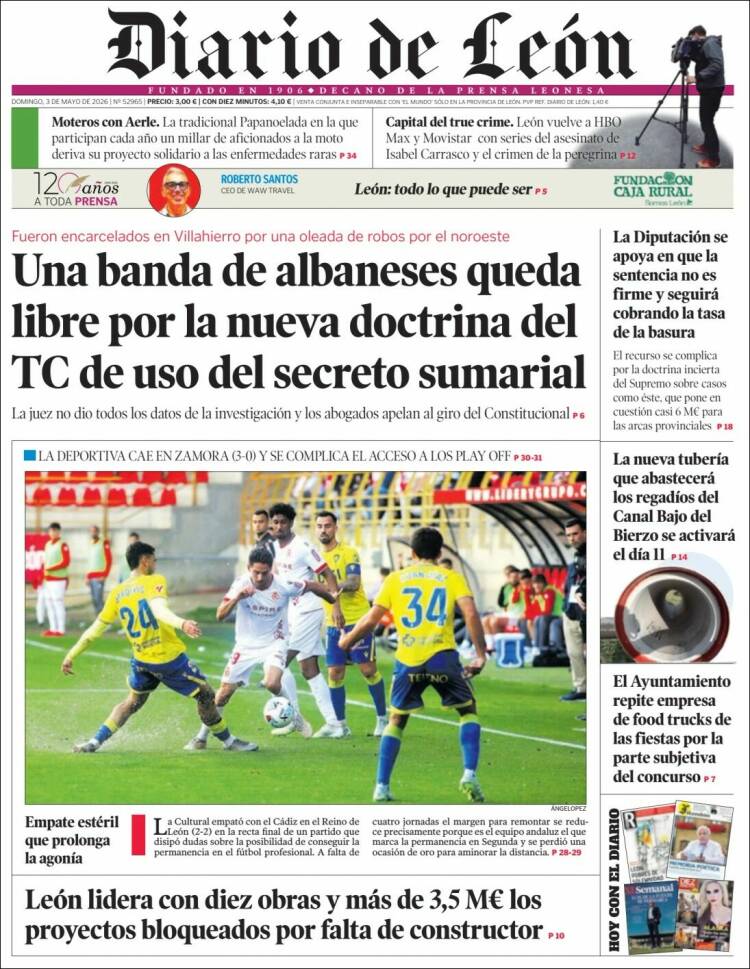 Portada de Diario de León (Espa&ntilde;a)