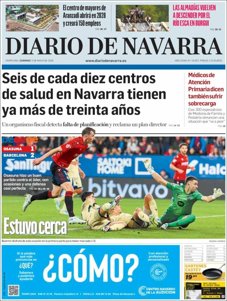 Portada de Diario de Navarra (Spain)