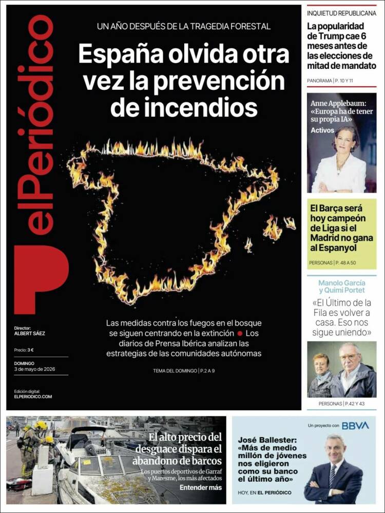 Portada de El Periódico (Espa&ntilde;a)