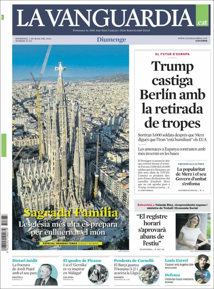 Portada de La Vanguardia (Espa&ntilde;a)