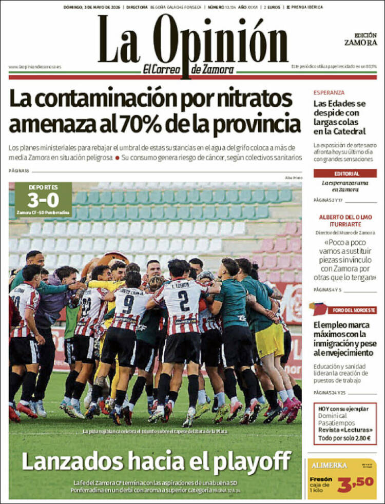 Portada de La Opinión - El Correo de Zamora (Espa&ntilde;a)