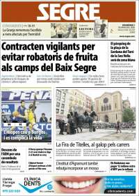 Portada de Segre (Spain)