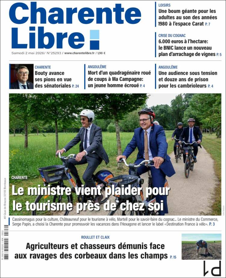 Portada de Charente Libre (Francia)