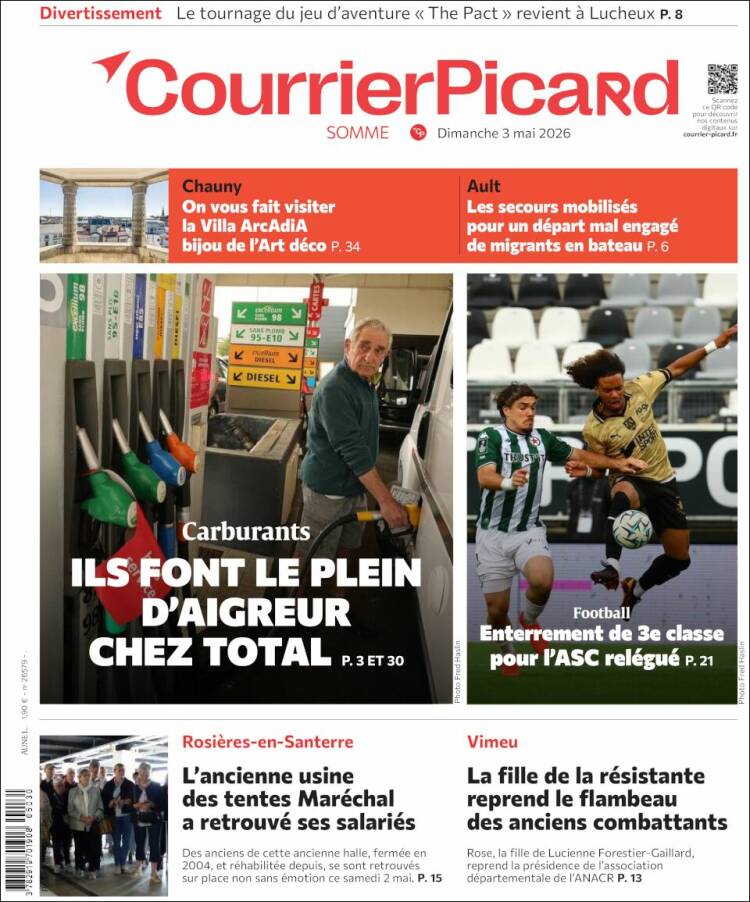 Portada de Courrier Picard (Francia)