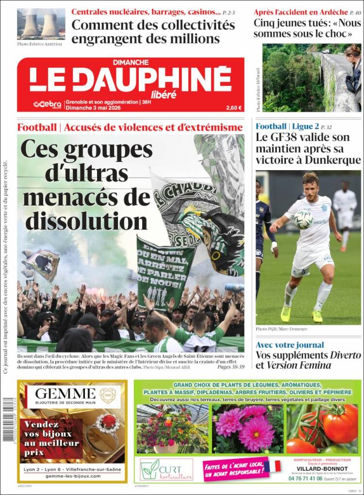 Portada de Le Dauphiné Libéré (Francia)