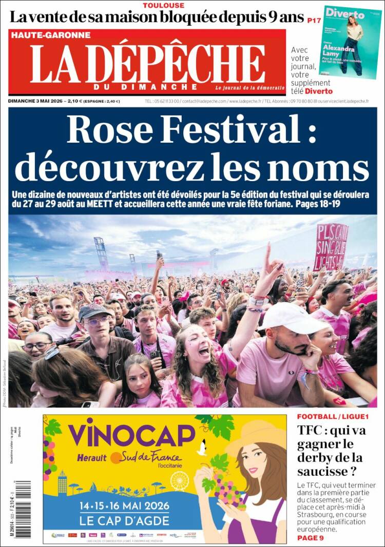 Portada de La Dépêche du Midi (Francia)
