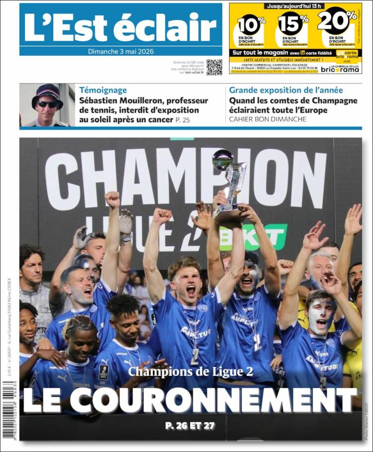 Portada de L'Est Eclair (Francia)