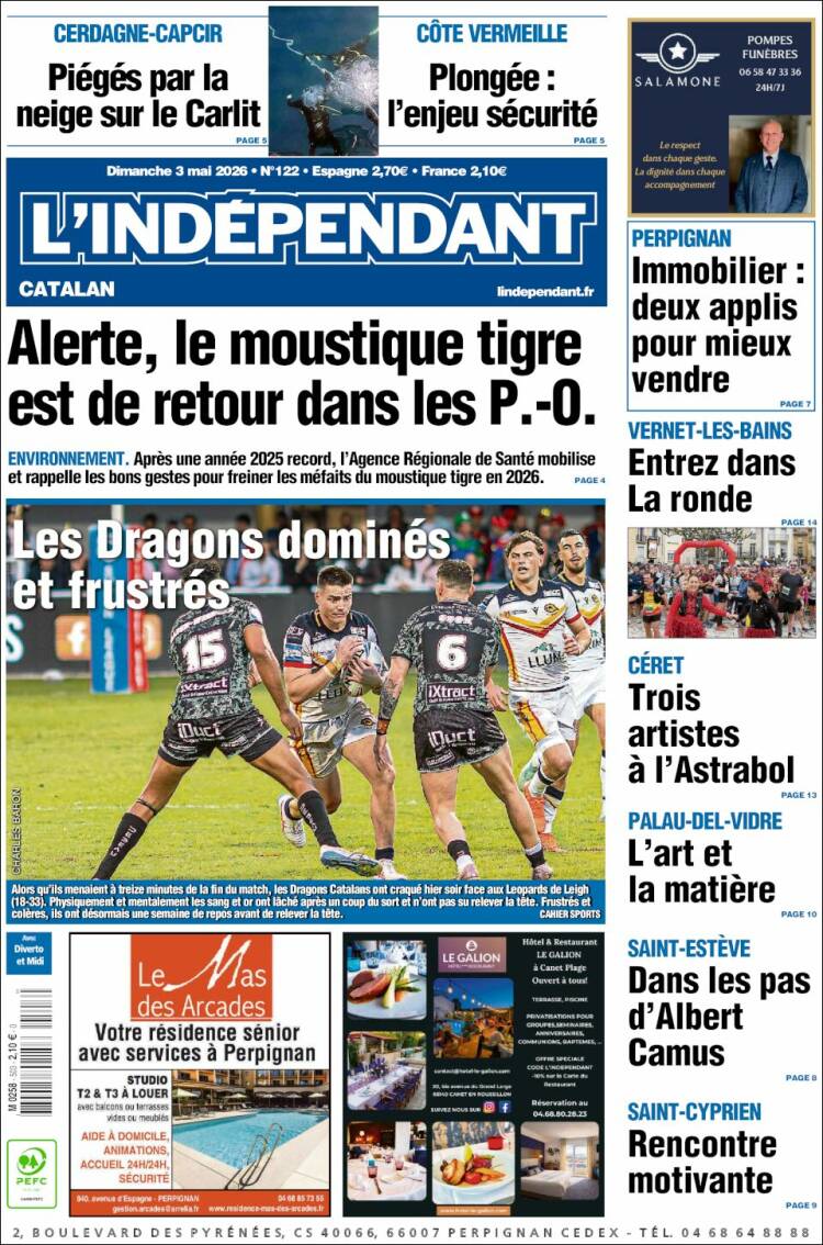 Portada de Le Indépendant (Francia)
