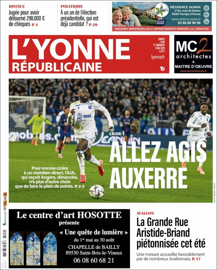 Portada de L'Yonne-Républicaine (Francia)