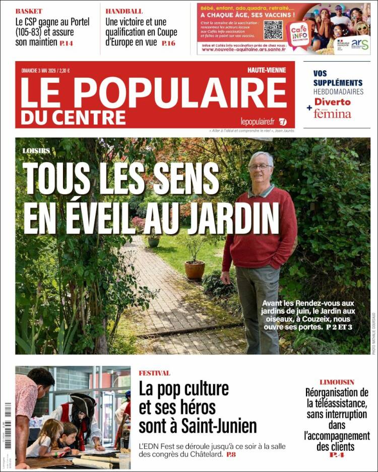 Portada de Le Populaire du Centre (Francia)