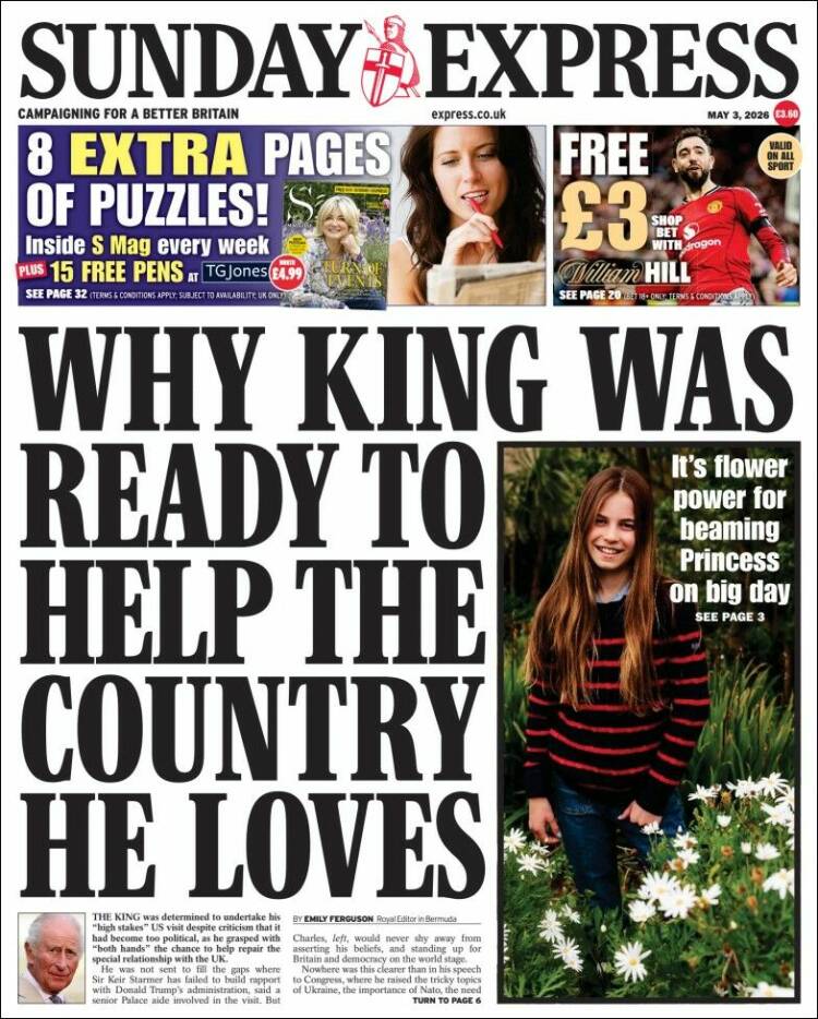 Portada de Daily Express (Reino Unido)